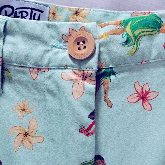 Bondi Party Pants Hula Girl Skinny Ankle Pants Green Size XS - Picture 10 of 16